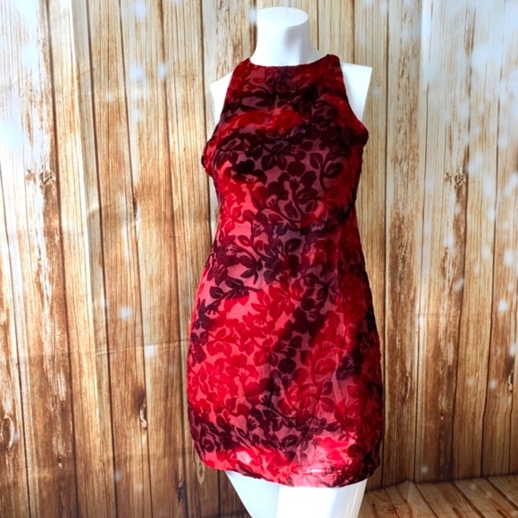 SomeDays Lovin Dress Red Velour Velvet Party Small - Picture 3 of 8